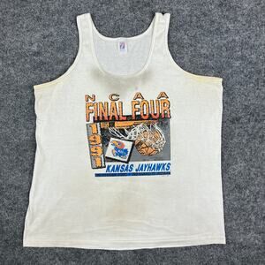 Logo 7 Tank Top Mens Size XL‎ White NCAA Final Four 1991 KU Jayhawks